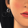Rhodium Gold Filled Small Hoop, with Black and White Cubic Zirconia, Polished, Rhodium Finish, 02.210.0303.8.15
