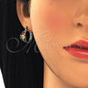 Rhodium Gold Filled Small Hoop, with Multicolor Cubic Zirconia, Polished, Rhodium Finish, 02.210.0303.9.15