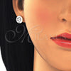 Stainless Steel Stud Earring, Four-leaf Clover Design, with Ivory Pearl, Polished, Steel Finish, 02.271.0032