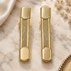 Oro Laminado Stud Earring, Gold Filled Style Brushed Finish, Golden Finish, 02.63.2685