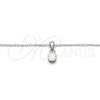 Stainless Steel Pendant Necklace, with White Cubic Zirconia, Polished, Steel Finish, 04.63.1391.18 (02 MM Thickness, 18 Inches Length)