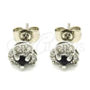 Rhodium Plated Stud Earring, with Black and White Cubic Zirconia, Polished, Rhodium Finish, 02.349.0002