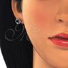 Rhodium Gold Filled Stud Earring, with Black and White Cubic Zirconia, Polished, Rhodium Finish, 02.349.0002