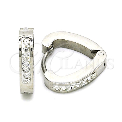 Stainless Steel Heart Hoop Earrings 02.216.0050.15 for wholesale, main product view