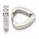Argolla Huggie 02.216.0050.15 Acero Inoxidable, Diseño de Corazón, con Cristal Blanca, Pulido, Tono Plateado