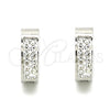 Stainless Steel Huggie Hoop, with White Crystal, Polished, Steel Finish, 02.216.0051.15