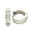 Stainless Steel Huggie Hoop, with White Crystal, Polished, Steel Finish, 02.216.0051.15