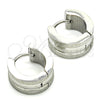 Stainless Steel Huggie Hoop, Polished, Steel Finish, 02.216.0053.15