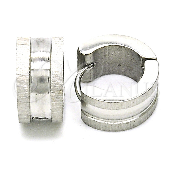 Stainless Steel Hoop Earrings — Huggie Hoop Polished 02. — main product view — SKU 127680 | Acero Inoxidable aretes de aro — Huggie Hoop pulido 02. — SKU 127680