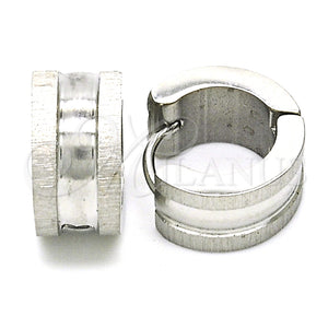 Stainless Steel Hoop Earrings — Huggie Hoop Polished 02. — main product view — SKU 127680 | Acero Inoxidable aretes de aro — Huggie Hoop pulido 02. — SKU 127680