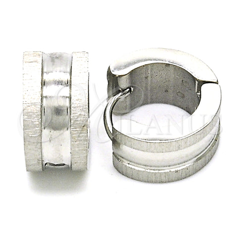 Stainless Steel Huggie Hoop, Polished, Steel Finish, 02.216.0053.15