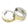 Stainless Steel Huggie Hoop, Polished, Two Tone, 02.216.0056.15