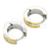 Stainless Steel Huggie Hoop, Polished, Two Tone, 02.216.0056.15