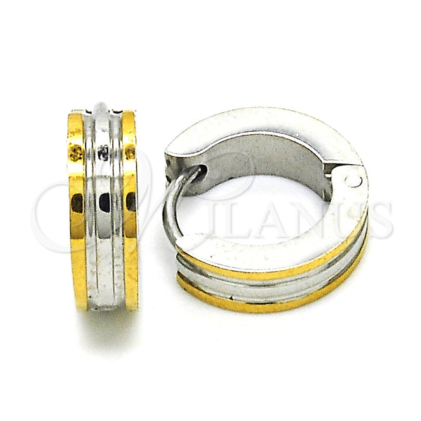 Stainless Steel Huggie Hoop, Polished, Two Tone, 02.216.0056.15