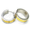 Stainless Steel Huggie Hoop, Polished, Two Tone, 02.216.0062.20