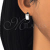 Stainless Steel Huggie Hoop, with White Opal, Polished, Steel Finish, 02.216.0069.15