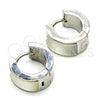 Stainless Steel Huggie Hoop, with White Opal, Polished, Steel Finish, 02.216.0069.15