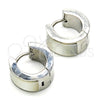 Stainless Steel Huggie Hoop, with White Opal, Polished, Steel Finish, 02.216.0069.15