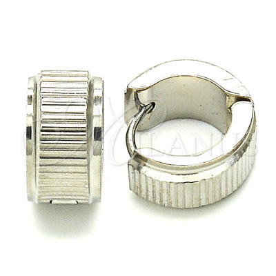 Stainless Steel Hoop Earrings — Huggie Hoop Polished 02. for wholesale, main product view
