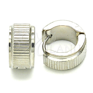Stainless Steel Hoop Earrings — Huggie Hoop Polished 02. — main product view — SKU 127702 | Acero Inoxidable aretes de aro — Huggie Hoop pulido 02. — SKU 127702
