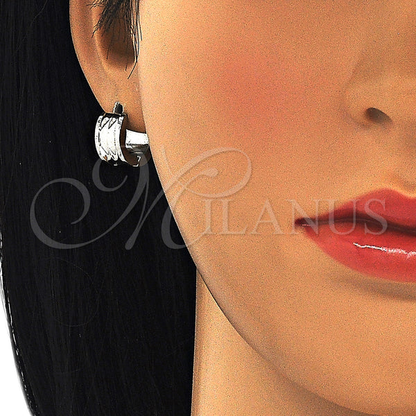 Stainless Steel Hoop Earrings — Huggie Hoop Polished 02. — alternate product view — SKU 127707 | Acero Inoxidable aretes de aro — Huggie Hoop pulido 02. — SKU 127707