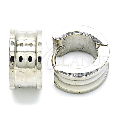 Stainless Steel Hoop Earrings — Huggie Hoop Polished 02. for wholesale, main product view