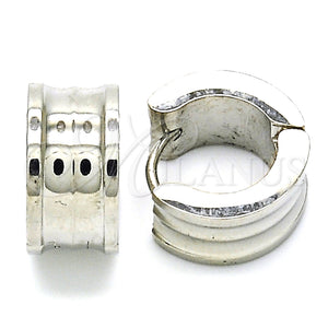 Stainless Steel Hoop Earrings — Huggie Hoop Polished 02. — main product view — SKU 127707 | Acero Inoxidable aretes de aro — Huggie Hoop pulido 02. — SKU 127707