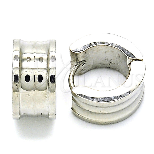 Stainless Steel Hoop Earrings — Huggie Hoop Polished 02. — main product view — SKU 127707 | Acero Inoxidable aretes de aro — Huggie Hoop pulido 02. — SKU 127707