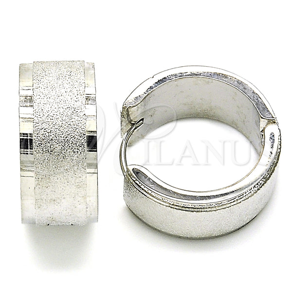 Stainless Steel Huggie Hoop, Matte Finish, Steel Finish, 02.230.0033.20
