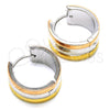 Stainless Steel Huggie Hoop, Polished, Tricolor, 02.230.0042.20