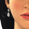 Oro Laminado Dangle Earring, Gold Filled Style Guadalupe Design, Polished, Tricolor, 02.351.0001