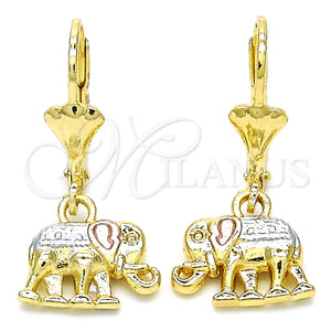 Gold Filled Ring — Dangle Earring Elephant Design Polished Tricolor 02. — main product view — SKU 127736 | Oro Laminado anillo — Dangle Earring Elephant diseño pulido Tricolor 02. — SKU 127736
