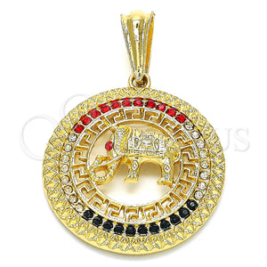 Gold Filled Pendant — Fancy Pendant Elephant and Greek Key Design with — main product view — SKU 127745 | Oro Laminado dije — elegante Pendant Elephant and Greek Key diseño with — SKU 127745
