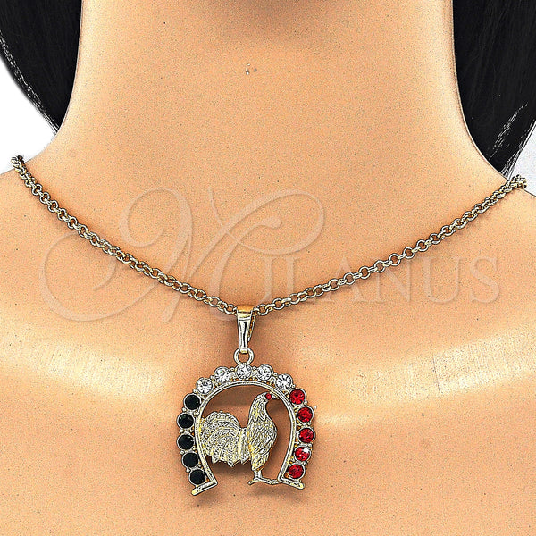 Gold Filled Pendant — Fancy Pendant with Multicolor Crystal Polished 05. — alternate product view — SKU 127746 | Oro Laminado dije — elegante Pendant with Multicolor cristal pulido 05. — SKU 127746