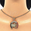 Oro Laminado Fancy Pendant, Gold Filled Style with Multicolor Crystal, Polished, Golden Finish, 05.351.0005