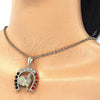 Oro Laminado Fancy Pendant, Gold Filled Style with Multicolor Crystal, Polished, Golden Finish, 05.351.0005