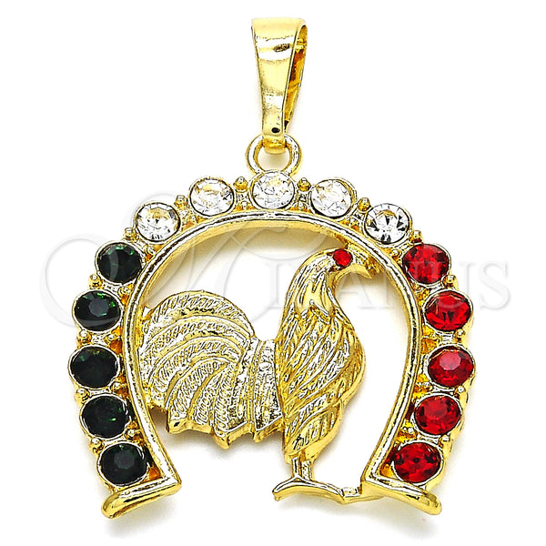 Gold Filled Pendant — Fancy Pendant with Multicolor Crystal Polished 05. — main product view — SKU 127746 | Oro Laminado dije — elegante Pendant with Multicolor cristal pulido 05. — SKU 127746