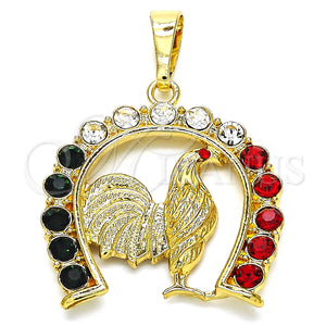 Gold Filled Pendant — Fancy Pendant with Multicolor Crystal Polished 05. — main product view — SKU 127746 | Oro Laminado dije — elegante Pendant with Multicolor cristal pulido 05. — SKU 127746