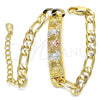 Oro Laminado ID Bracelet, Gold Filled Style Turtle Design, Polished, Tricolor, 03.351.0005.07 (05 MM Thickness, 7 Inches Length)