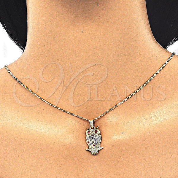 Gold Filled Ring — Earring and Pendant Adult Set Owl Design with — alternate product view — SKU 127798 | Oro Laminado anillo — Earring and Pendant Adult Set Owl diseño with — SKU 127798