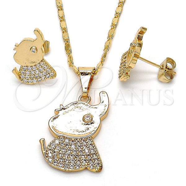 Gold Filled Ring — Earring and Pendant Adult Set Elephant Design with — main product view — SKU 127817 | Oro Laminado anillo — Earring and Pendant Adult Set Elephant diseño with — SKU 127817