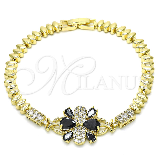 Gold Filled Bracelet — Fancy Bracelet Teardrop Design with Black and White — main product view — SKU 127829 | Oro Laminado brazalete — elegante Bracelet Teardrop diseño with negro and blanco — SKU 127829