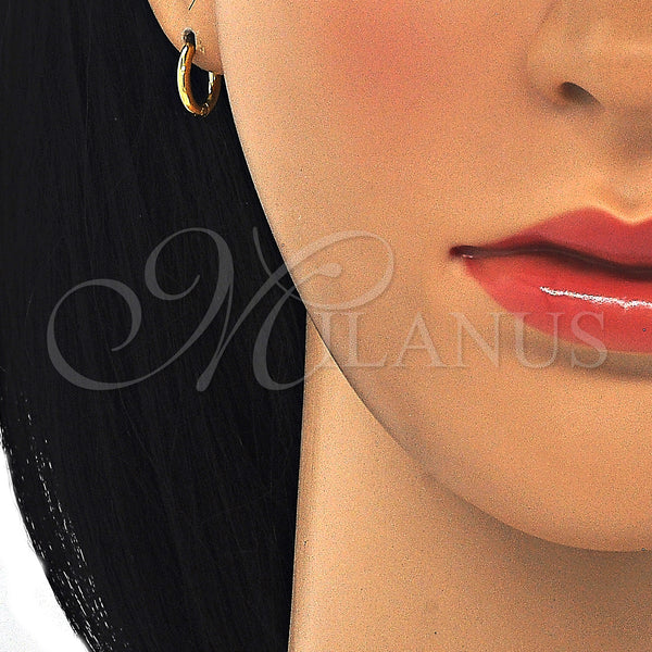 Stainless Steel Hoop Earrings — Huggie Hoop Polished 02. — alternate product view — SKU 127863 | Acero Inoxidable aretes de aro — Huggie Hoop pulido 02. — SKU 127863