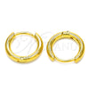 Stainless Steel Huggie Hoop, Polished, Golden Finish, 02.355.0005.12