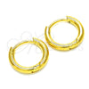 Stainless Steel Huggie Hoop, Polished, Golden Finish, 02.355.0005.12