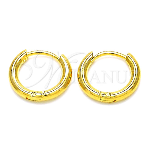 Stainless Steel Huggie Hoop, Polished, Golden Finish, 02.355.0005.12