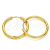 Stainless Steel Huggie Hoop, Polished, Golden Finish, 02.355.0005.20