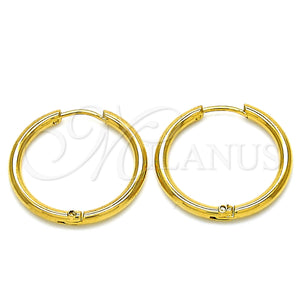 Stainless Steel Hoop Earrings — Huggie Hoop Polished 02. — main product view — SKU 127866 | Acero Inoxidable aretes de aro — Huggie Hoop pulido 02. — SKU 127866