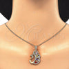 Oro Laminado Pendant Necklace, Gold Filled Style Peacock Design, with Multicolor Cubic Zirconia, Polished, Golden Finish, 04.283.0003.20 (02 MM Thickness, 20 Inches Length)