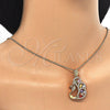 Oro Laminado Pendant Necklace, Gold Filled Style Peacock Design, with Multicolor Cubic Zirconia, Polished, Golden Finish, 04.283.0003.20 (02 MM Thickness, 20 Inches Length)